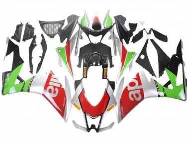Carenagens Moto Aprilia RSV4 1000 2016-2020 - Prata Vermelho Preto Verde