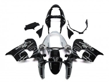 Carenagens Moto Kawasaki ZX9R 2002-2003 - Preto Brilhante Branco Corona Extra