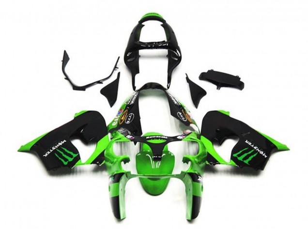 Carenagens Moto Kawasaki ZX9R 2002-2003 - Verde Preto Monstro