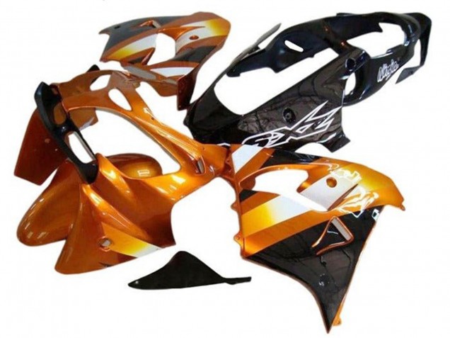Carenagens Moto Kawasaki ZX9R 2002-2003 - Laranja Preto Branco
