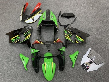 Carenagens Moto Kawasaki ZX9R 2002-2003 - Verde Preto Amarelo Laranja