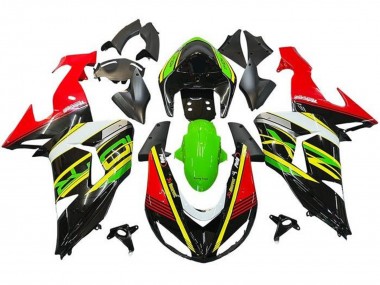 Carenagens Moto Kawasaki ZX10R 2006-2007 - Vermelho Verde Amarelo Preto