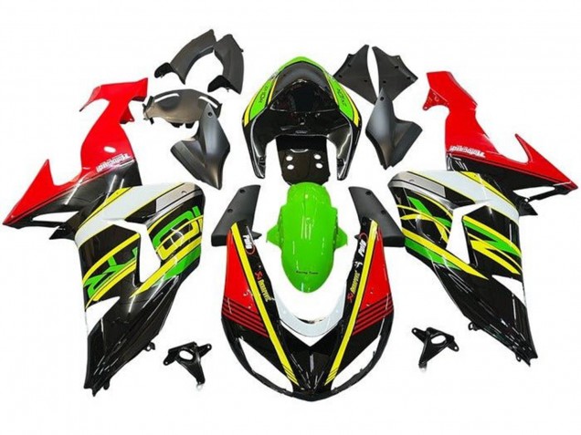 Carenagens Moto Kawasaki ZX10R 2006-2007 - Vermelho Verde Amarelo Preto