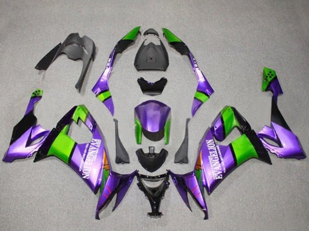 Carenagens Moto Kawasaki ZX10R 2008-2010 - Roxo Verde Preto Evangelion