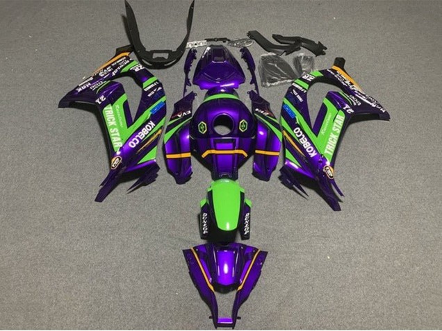 Carenagens Moto Kawasaki ZX10R 2016-2020 - Roxo Verde Trick Star Kobelco