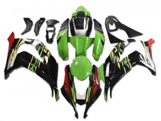 Carenagens Moto Kawasaki ZX10R 2016-2020 - Verde Vermelho Amarelo Preto