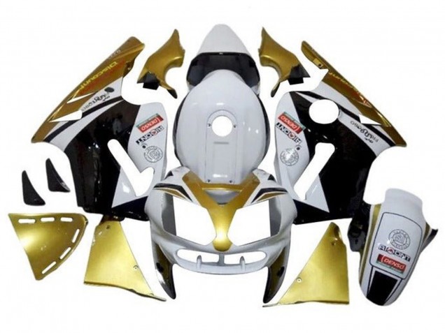 Carenagens Moto Kawasaki ZX12R 2000-2001 - Branco Ouro Preto