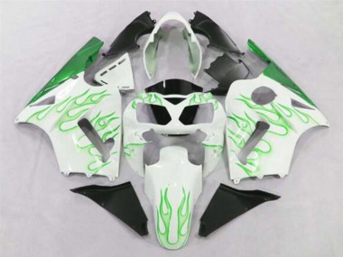 Carenagens Moto Kawasaki ZX12R 2002-2006 - Branco Verde Chama