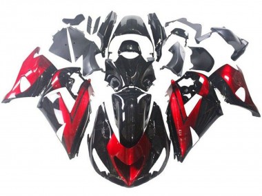 Carenagens Moto Kawasaki ZX14R ZZR1400 2006-2011 - Vermelho Preto Brilhante