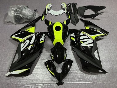Carenagens Moto Kawasaki EX300 2013-2024 - Preto Brilhante Amarelo Néon Branco