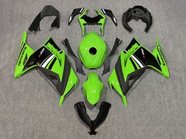 Carenagem Moto Kawasaki EX300 2013-2024 - Verde Branco Preto Listra