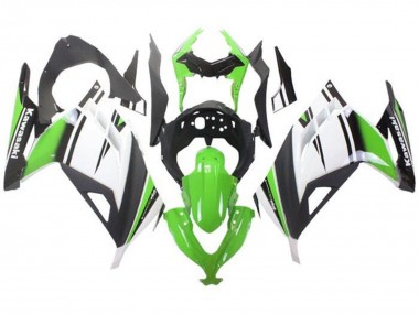 Carenagens Moto Kawasaki EX300 2013-2024 - Verde Branco Preto Preto Fosco