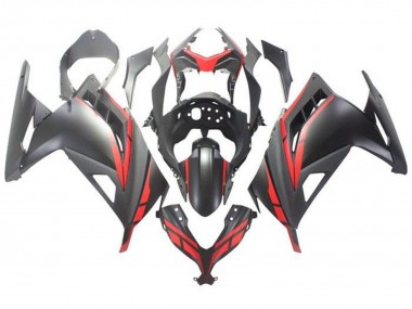 Carenagem Moto Kawasaki EX300 2013-2024 - Preto Fosco Vermelho