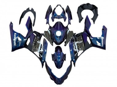 Carenagens Moto Kawasaki Ninja 400 2018-2024 - Azul Branco Honeycomb