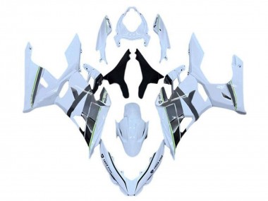 Carenagens Moto Kawasaki Ninja 400 2018-2024 - Branco Cinzento Preto Verde