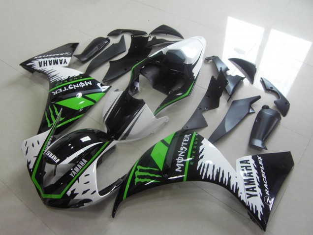 Carenagens Moto Yamaha YZF R1 2012-2014 - Branco Preto Verde Monstro