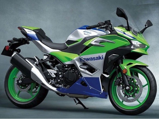 Carenagens Moto Kawasaki Ninja 500 EX500R 2024-2026 - Prata Verde Azul
