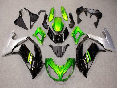 Carenagens Moto Kawasaki Ninja ER6F 2012-2014 - Verde Preto Prata