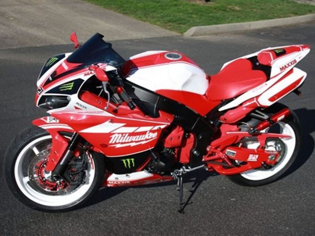 Carenagens Moto Yamaha YZF R1 2012-2014 - Branco Vermelho Preto Verde Milwaukee Maxxis Monstro