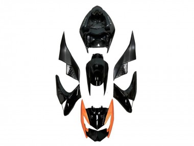 Carenagens Moto Kawasaki Z1000 2007-2009 - Preto Brilhante Laranja