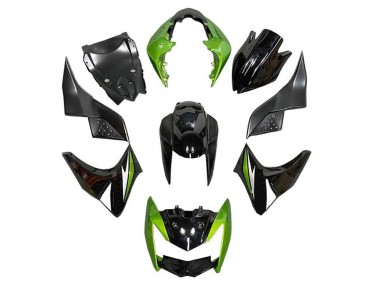 Carenagens Moto Kawasaki Z1000 2007-2009 - Verde Preto Brilhante Prata