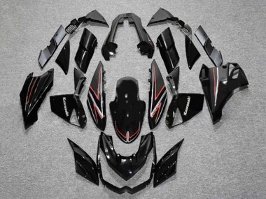 Carenagens Moto Kawasaki Z1000 2010-2013 - Preto Brilhante Vermelho Listra