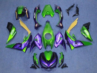 Carenagens Moto Kawasaki Z1000 2014-2019 - Verde Amarelo Roxo Preto