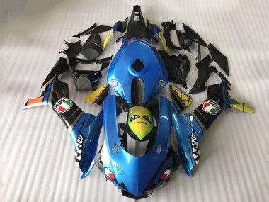 Carenagem Moto Yamaha YZF R1 2015-2019 - Azul Amarelo Tubarão