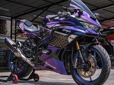 Carenagens Moto Kawasaki ZX25R ZX-25R 2019-2025 - Roxo Azul Ouro Gradiente Honeycomb