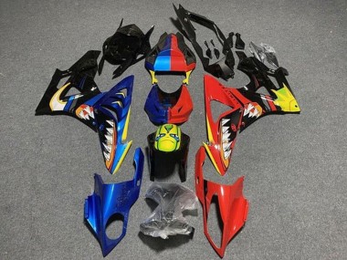 Carenagens Moto BMW S1000RR 2009-2014 - Azul Vermelho Amarelo Preto Tubarão