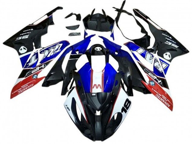 Carenagens Moto BMW S1000RR 2015-2016 - Branco Vermelho Azul Preto