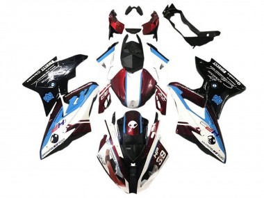 Carenagem Moto BMW S1000RR 2017-2018 - Branco Azul Vermelho Preto Brilhante