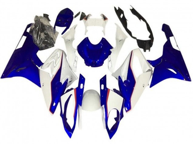 Carenagens Moto BMW S1000RR 2017-2018 - Branco Azul Vermelho Risca de giz