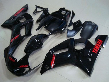 Carenagens Moto Yamaha YZF R6 1998-2002 - Preto Brilhante Vermelho Decalques