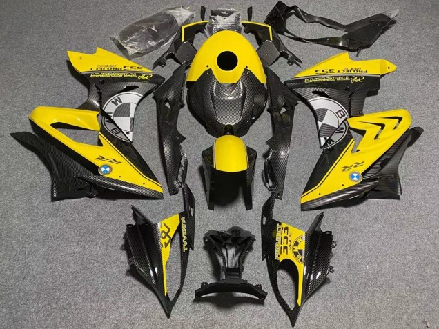 Carenagens Moto BMW S1000RR 2017-2018 - Amarelo Falso Fibra de Carbono