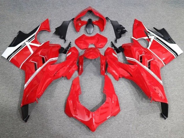 Carenagens Moto Ducati Panigale V4 V4S 2020-2021 - Branco Vermelho Preto Brilhante Listra