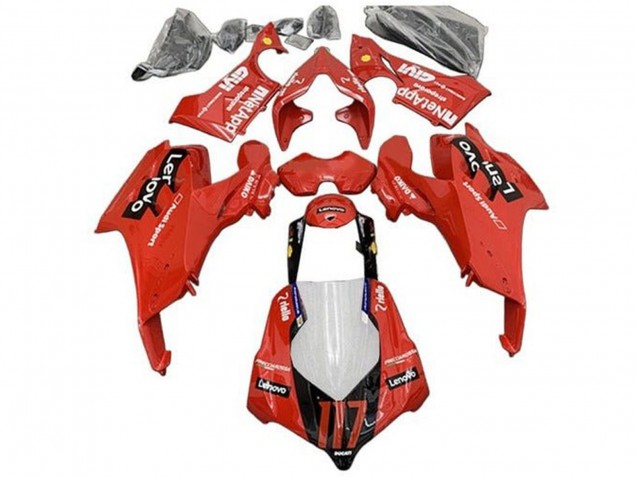 Carenagens Moto Ducati Panigale V4 V4S 2020-2021 - Vermelho Preto Brilhante Lenovo 117