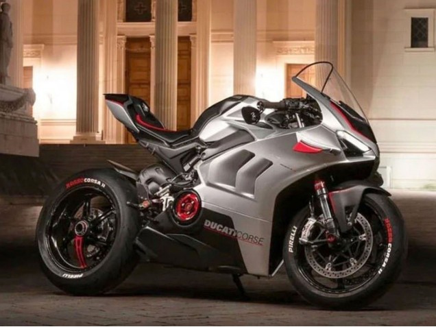 Carenagens Moto Ducati Panigale V4 V4S 2020-2021 - Prata Vermelho Preto