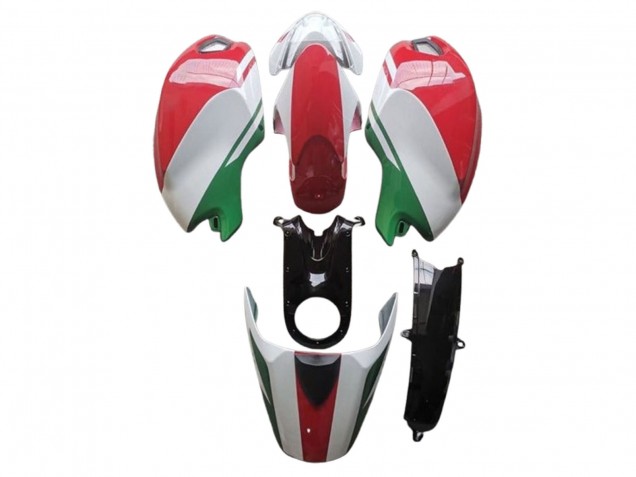 Carenagens Moto Ducati Monster 696 796 1100 1100S 2008-2012 - Branco Vermelho Verde
