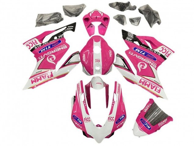 Carenagens Moto Ducati Panigale 899/1199 2011-2014 - Rosa Branco Preto Brilhante Fiamm