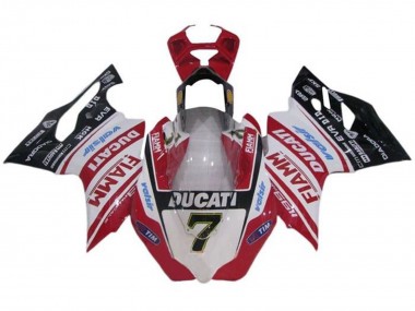 Carenagens Moto Ducati Panigale 1199 2011-2014 - Branco Vermelho Preto Brilhante Fiamm Tim 7