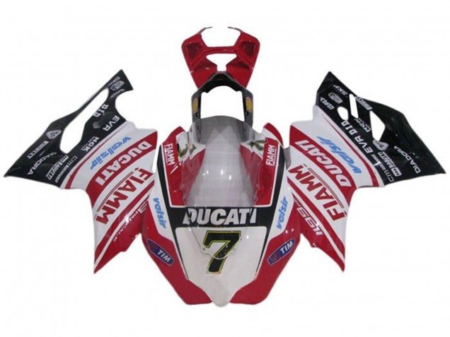 Carenagens Moto Ducati Panigale 1199 2011-2014 - Branco Vermelho Preto Brilhante Fiamm Tim 7
