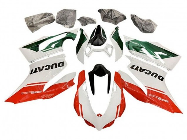 Carenagens Moto Ducati Panigale 899 2011-2014 - Branco Verde Vermelho Listra