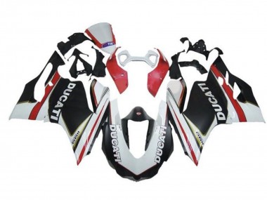 Carenagens Moto Ducati Panigale 1199 2011-2014 - Branco Vermelho Preto Fosco