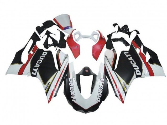 Carenagens Moto Ducati Panigale 1199 2011-2014 - Branco Vermelho Preto Fosco