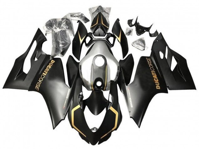 Carenagens Moto Ducati Panigale 899 2011-2014 - Preto Fosco Ouro Prata Corse