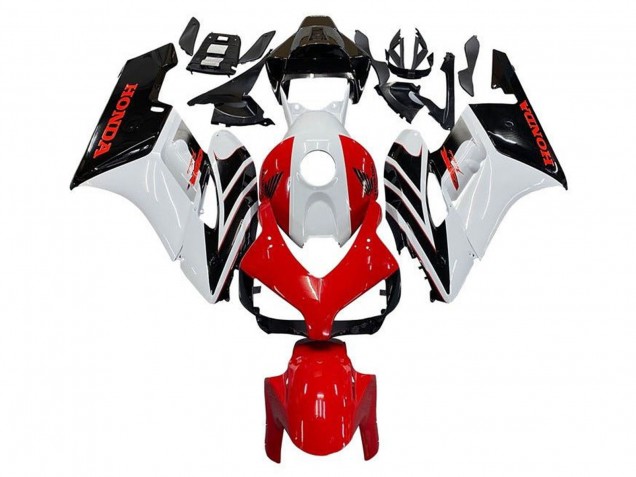 Carenagem Moto Honda CBR1000RR 2004-2005 - Branco Vermelho Preto Brilhante Listra
