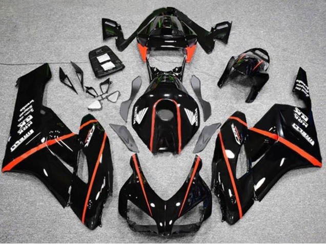 Carenagens Moto Honda CBR1000RR 2004-2005 - Preto Brilhante Vermelho Listra