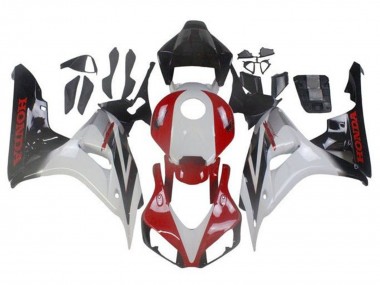 Carenagens Moto Honda CBR1000RR 2006-2007 - Branco Vermelho Preto Brilhante Fade