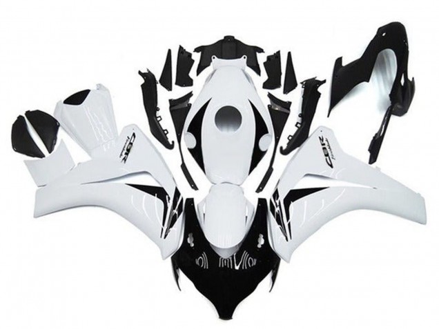 Carenagens Moto Honda CBR1000RR 2008-2011 - Branco Preto Brilhante